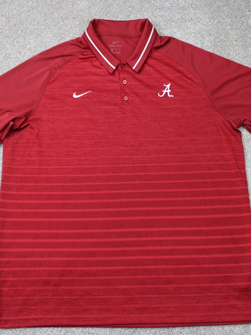 Nike Alabama Crimson Tide Polo Shirt Mens 2XL XXL Red Dri-Fit NCAA Short Sleeve